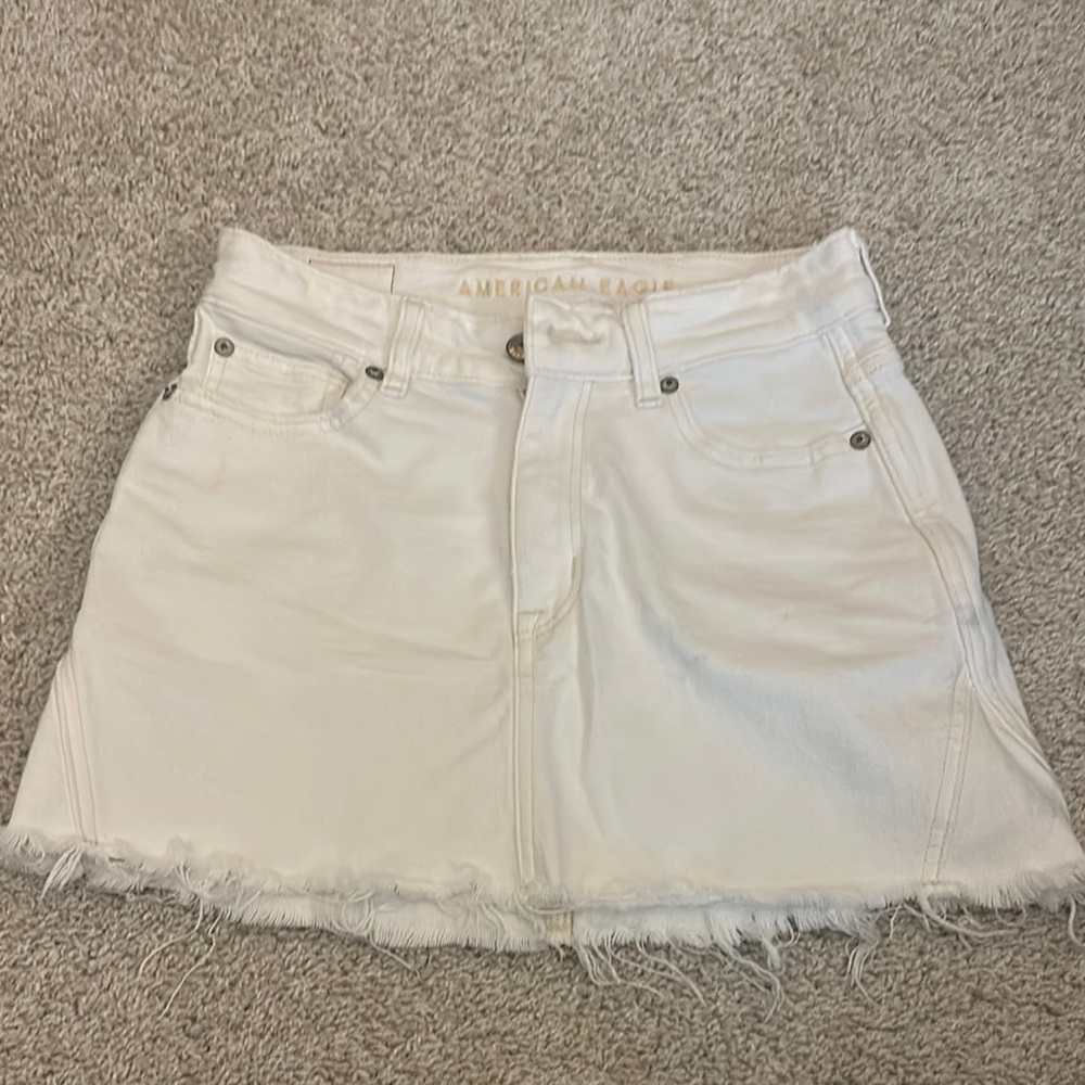 American Eagle Outfitters Cream Mini Skirt Casual